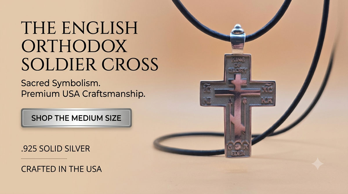 English Orthodox Soldier Cross - Medium